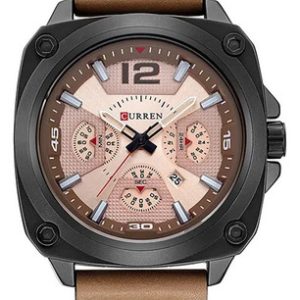 Reloj Curren 8260 Hombre Correa De Cuero Fecha Cronógrafo