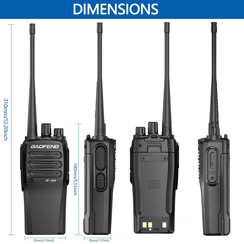 Radio Baofeng Bf-1909 10w Dos Vias Uhf 400-470mhz Rango 12km - Imagen 3