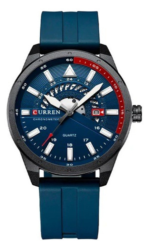 Reloj Casual Curren 8421 Con Cronógrafo Correa De Silicona - Imagen 5