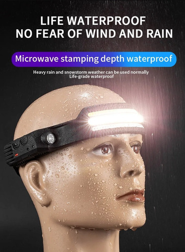 Linterna De Cabeza 2 Linea Frontal Luz Led Brillante Camping - Imagen 3