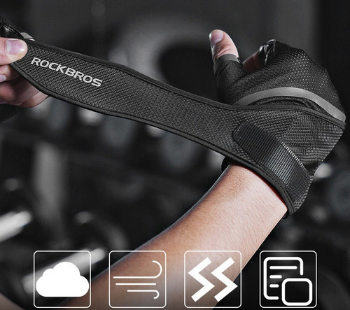 Guantes Medio Dedo Rockbros De Ciclismo Fitness Deportes - Imagen 18