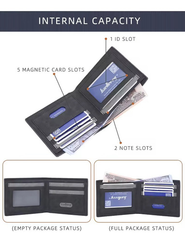 Cartera De Cuero Baellery D9186 Diseño Elegante Para Hombre - Imagen 4