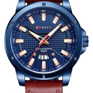 Reloj De Hombre Cuero Curren 8376 Puntero Fecha Analógico