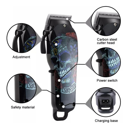 Máquina Profesional De Cabello Kemei Km-735 Carga Rápida Usb - Imagen 4