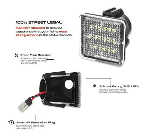 Luces Luz Led De Placa 18smd Tacoma 2016-19 Tundra 2014-19 - Imagen 6