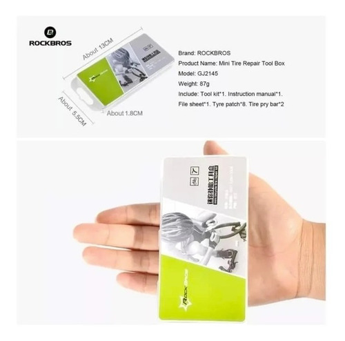 Juego De Parchos 2 Kit Reparación Tripa Bicicleta Rockbros - Imagen 4