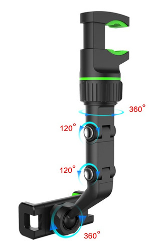 Soporte De Telefono Para Carro 360 Grados De Rotación Espejo - Imagen 6