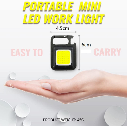 Llavero Destapador Mini Linterna Led Recargable Impermeable - Imagen 2