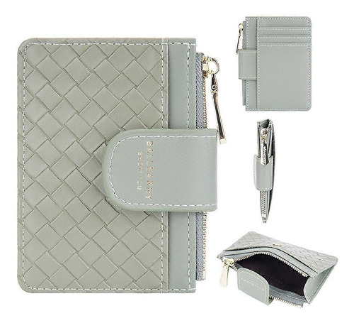 Tarjetero Dama Baellerry Nr099 Billetera De Cuero Tejido - Imagen 3