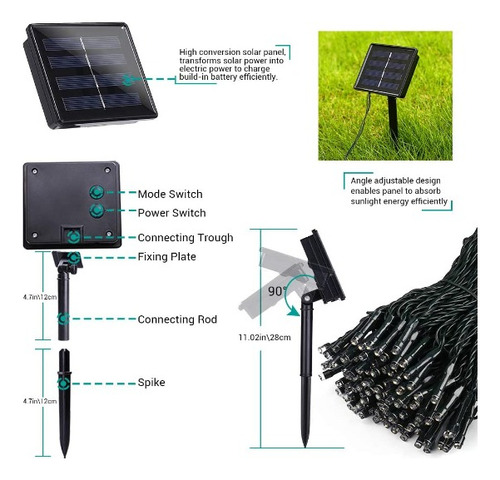 Luces De Navidad De Exteriores 10m 200 Bombillos Multicolor - Imagen 10