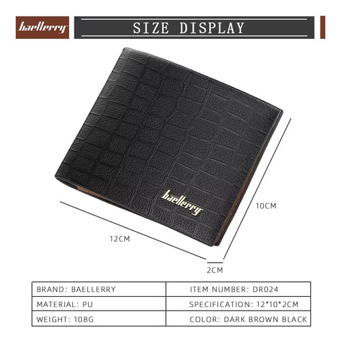 Billetera De Cuero Baellerry Dr024 Cartera Casual Hombre - Imagen 5