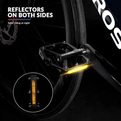 Pedales Rockbros K371 De Aluminio Ciclismo Ligero Reflectivo - Imagen 3