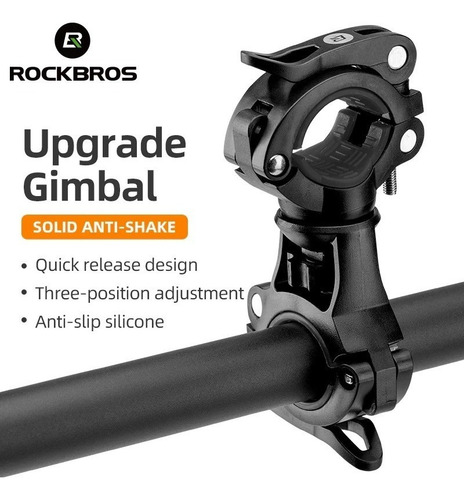 Soporte Base Giratorio Para Luz De Bicicleta Bomba Rockbros - Imagen 5