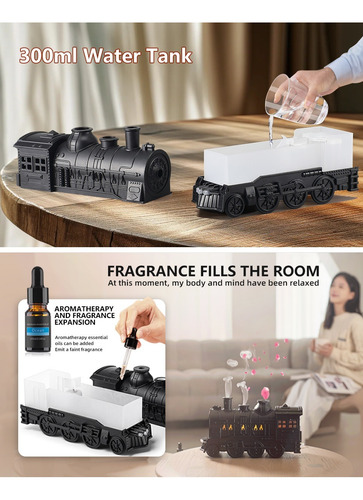 Humidificador Ambiente Silencioso 300ml Tren Con Luces - Imagen 4