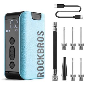 Inflador Bomba Eléctrica Portátil Rockbros Display Digital