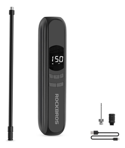 Inflador Manómetro Rockbros Electrónico De 150psi Recargable