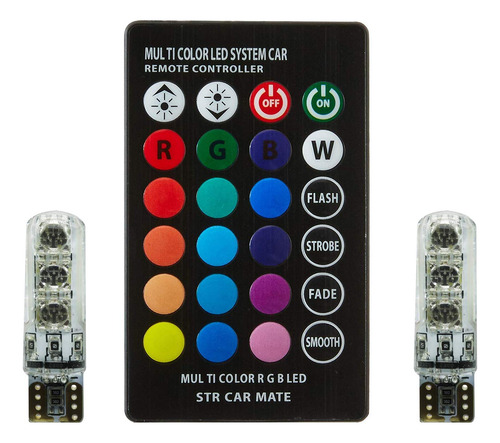 Kit De Muelitas Led T10 Multicolor Rgb Con Control