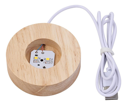 Lámpara De Noche Planeta 3d Bola De Cristal Base De Madera - Imagen 3