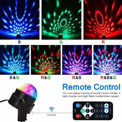 Lampara Led Proyector Bola Discoteca Rgb Estroboscopica - Imagen 5