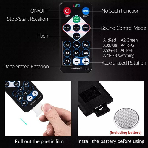 Lampara Led Proyector Bola Discoteca Rgb Estroboscopica - Imagen 8