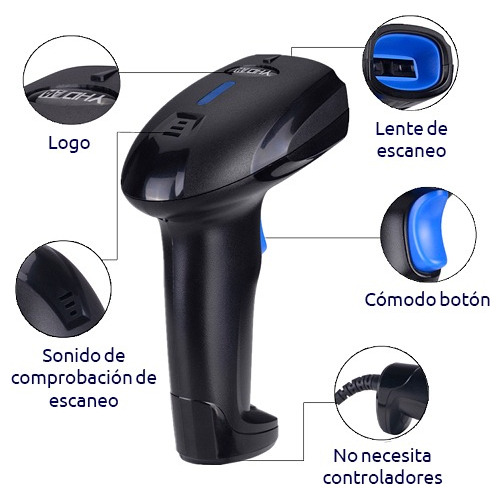 Lector De Código De Barras Alámbrico Usb Windows Linux Mac - Imagen 5