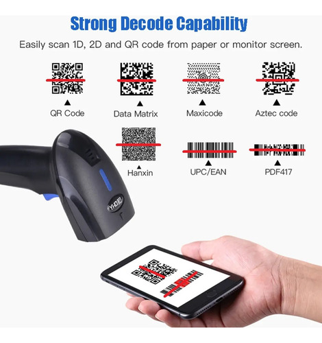 Lector De Código De Barras Escáner Yhd-1100dw 2d Inalámbrico - Imagen 3