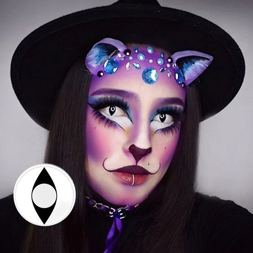 Lentes De Contacto Para Halloween Ojo De Gato Disfraz - Imagen 4