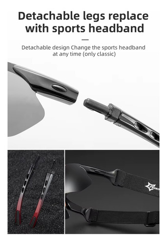 Lentes Fotocromáticos Rockbros Gafas Deportivas Con Straps - Imagen 14