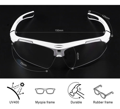 Lentes Fotocromáticos Rockbros Gafas Deportivas Con Straps - Imagen 9