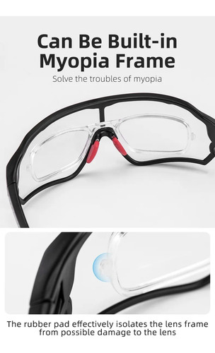 Lentes Negro De Ciclismo Fotocromáticos Deportivos Rockbros - Imagen 4