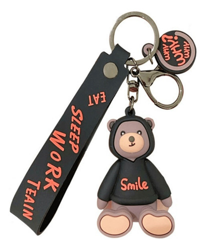 Llavero Colgante De Osito Con Capucha Accesorio De Silicona - Imagen 3