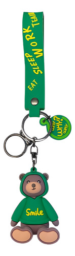 Llavero Colgante De Osito Con Capucha Accesorio De Silicona