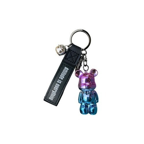 Llavero De Oso Metal Accesorio Colgante Con Cordón De Cuero