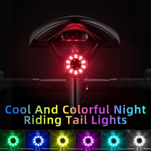 Luz Trasera Asiento Bicicleta Rgb Policial Usb Ipx6 Rockbros - Imagen 8