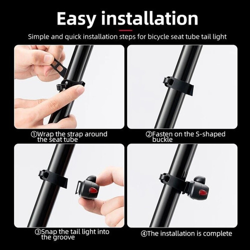 Luz Trasera Rockbros A54bk Bicicleta Luz Roja Potencia 100lm - Imagen 5