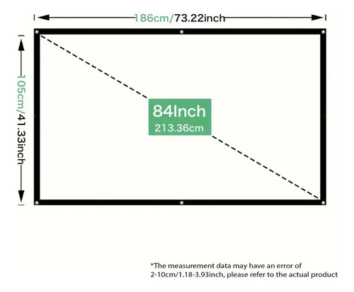 Pantalla De Proyector 84 Pulgadas Para Presentaciones Cine - Imagen 5