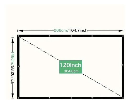 Pantalla Video Beam Interior Exterior Proyector 120 Pulgadas - Imagen 7