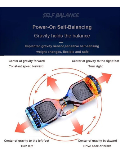 Patineta Electrica Hoverboard Bluetooth Musica Luces Led - Imagen 3