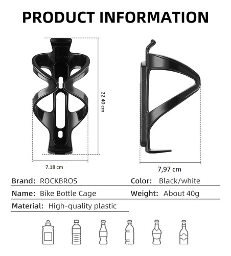 Porta Termo Bicicleta Ciclismo Pvc Rockbros Pack 2 Unidades - Imagen 18