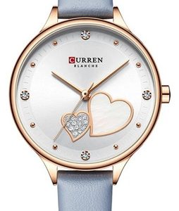 Reloj Clásico De Mujer Curren 9077 Correa Cuero Original