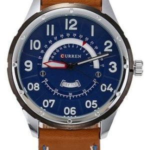 Reloj Curren 8267 Con Calendario Semanal Correa De Cuero