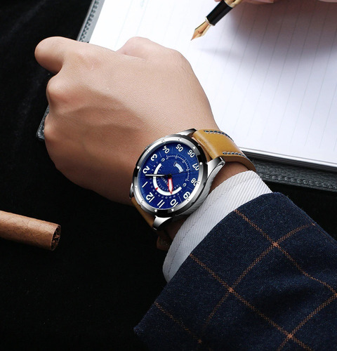 Reloj Curren 8267 Con Calendario Semanal Correa De Cuero - Imagen 5