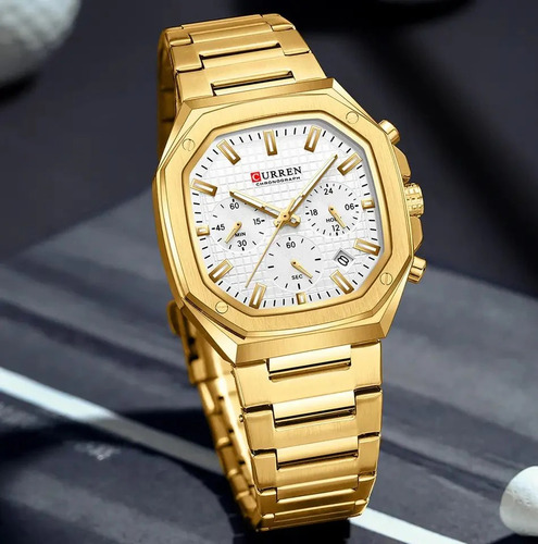 Reloj Curren 8459 Hombre Cronógrafo Correa Acero Inoxidable - Imagen 3