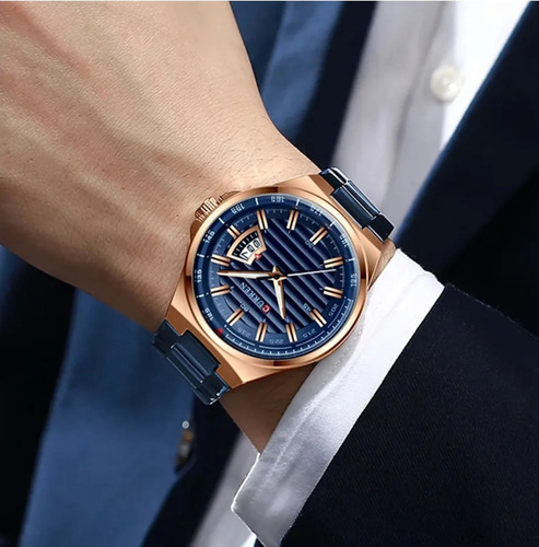 Reloj De Lujo Curren 8375 Caballero Correa Metálica Fecha - Imagen 2