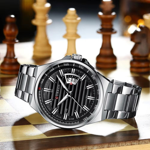 Reloj De Lujo Curren 8375 Caballero Correa Metálica Fecha - Imagen 19