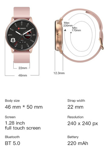 Reloj Deportivo Curre R3 Pro Smartwatch Con Pantalla Táctil - Imagen 4