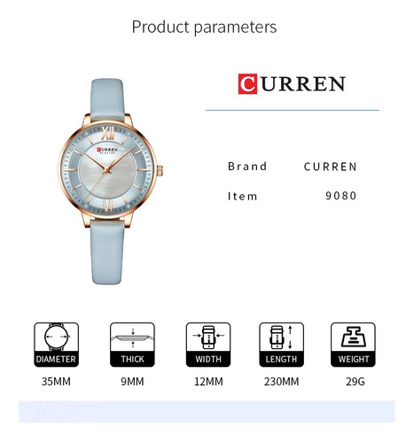 Reloj Marca Curren Modelo 9080 Elegante De Lujo Para Damas - Imagen 3