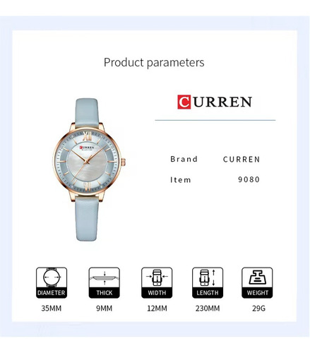 Reloj Marca Curren Modelo 9080 Elegante De Lujo Para Damas - Imagen 22