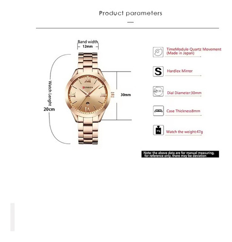 Reloj Puntero De Lujo Para Dama Curren 9007 Elegante Luxury - Imagen 6