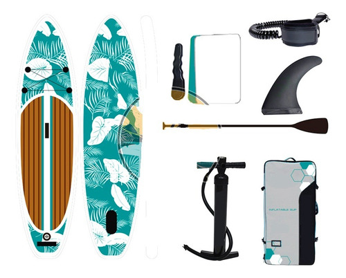 Tabla Inflable Azul De Paddle Surf Kayak Deporte Pesca - Imagen 4